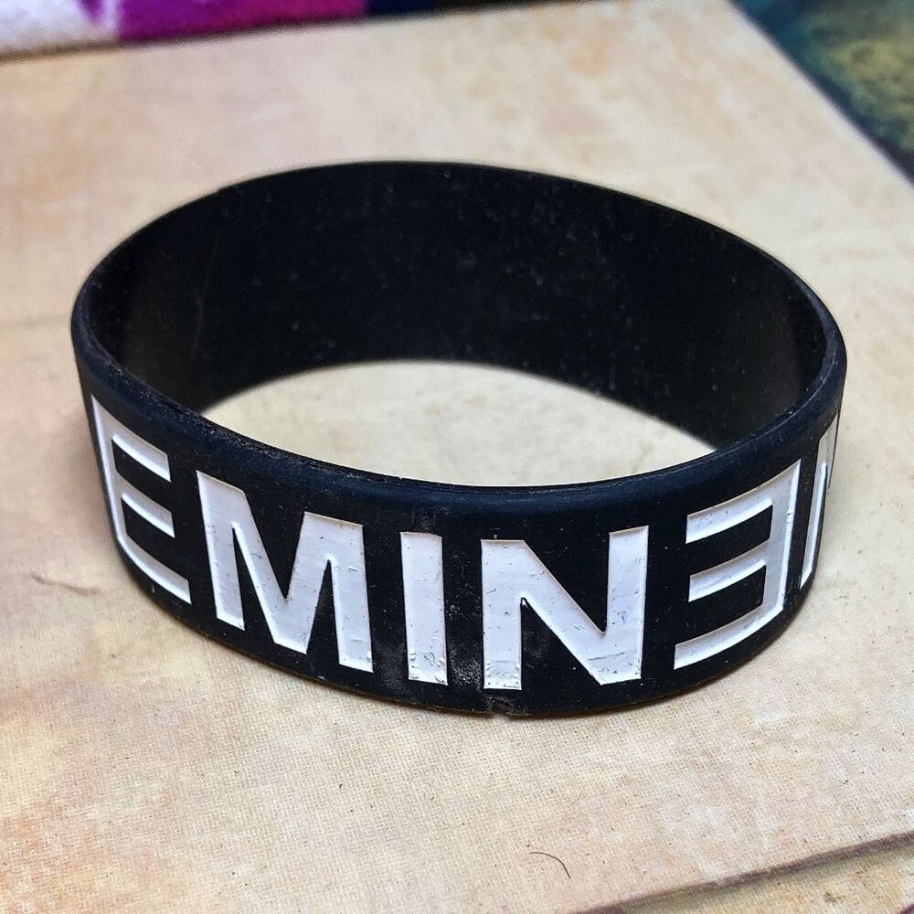 loose eminem 90s slim shady bracelet rubber wristband accessory as is unisex
